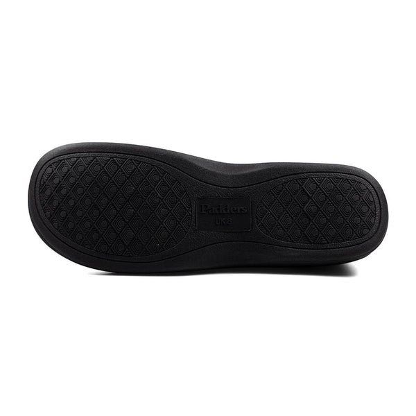 padders Padders Mens Slippers G Fit Side Stitched Washable BASIL - Blue Hounds Tooth