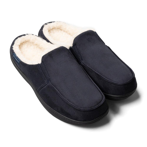 Padders Padders Mens Slippers G Fit Side Stitched Washable TOM - Navy Combi
