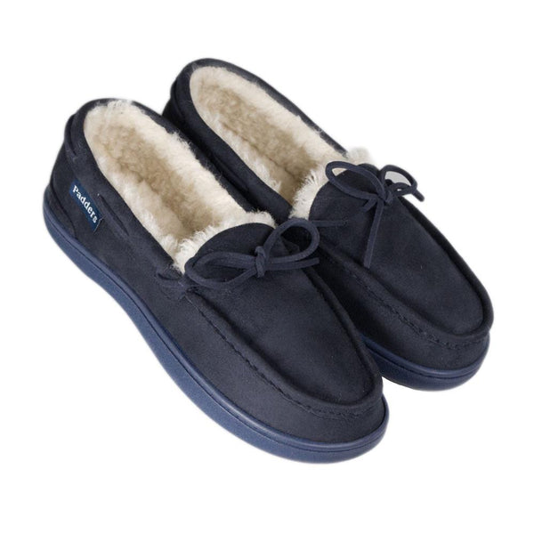 Padders Padders Mens Slippers G Fit Side Stitched Washable CAYENNE - Navy Microsuede