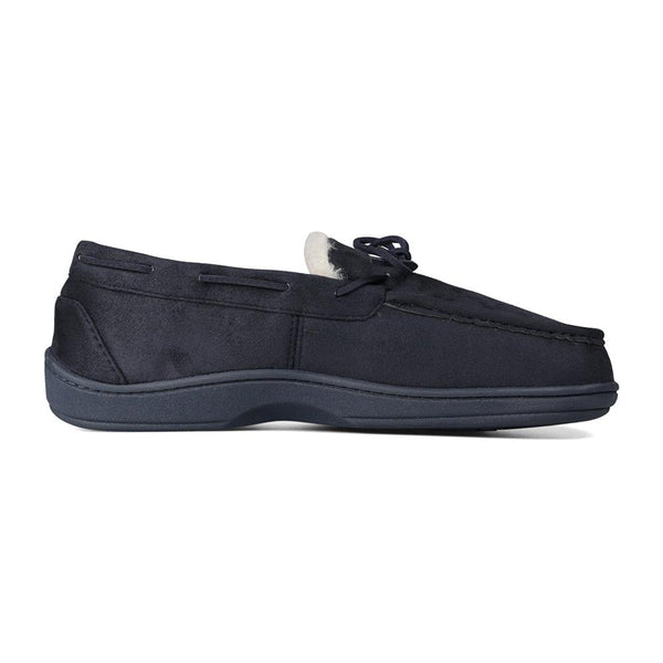 Padders Padders Mens Slippers G Fit Side Stitched Washable CAYENNE - Navy Microsuede