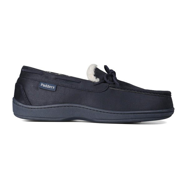 padders Padders Mens Slippers G Fit Side Stitched Washable CAYENNE - Navy Microsuede