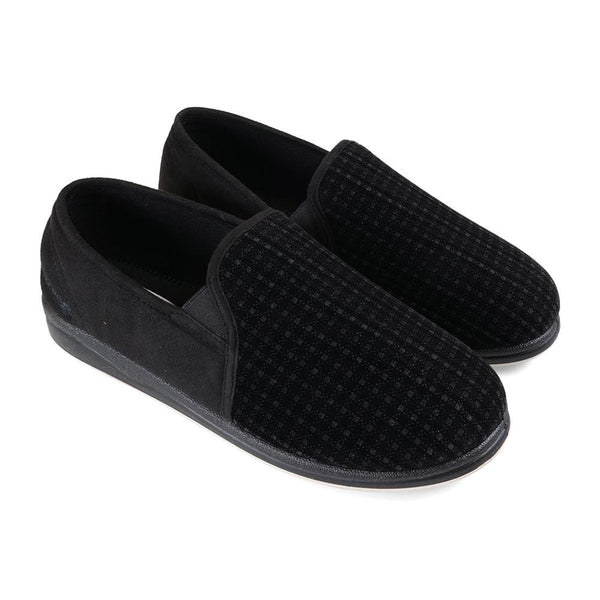 padders Padders Mens Slippers G Fit Vulcanised ALBERT - Black Check