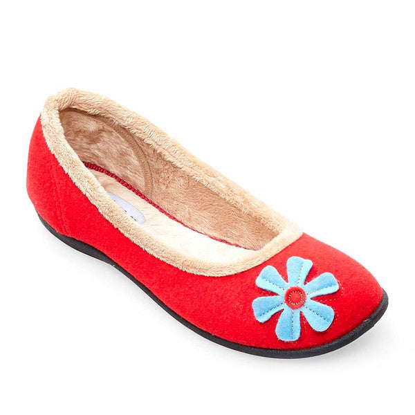 Padders Padders Ladies Slippers HAPPY - Red Combi