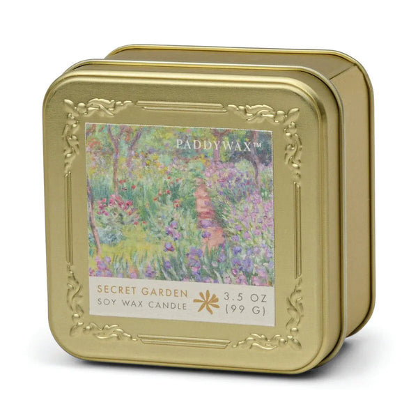 paddywax Claude Monet Secret Garden - 3.5 oz Tin Candle