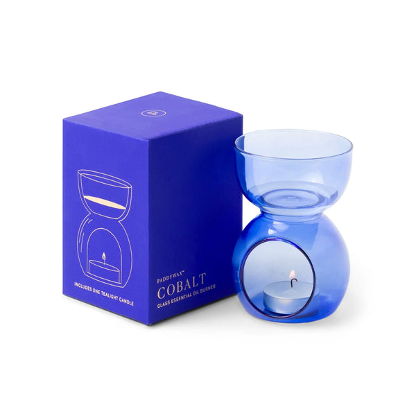 paddywax Cobalt Blue Glass - Essential Oil Burner & Tea Light Candle