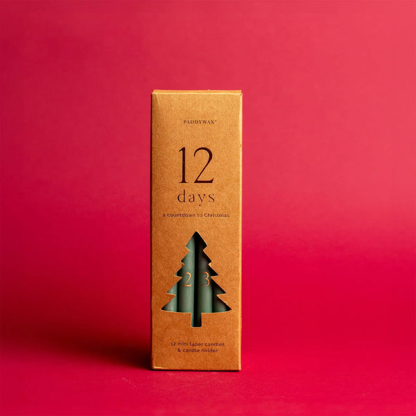 Paddywax Cypress + Fir Taper 12 Days Of Christmas Countdown Candle Set