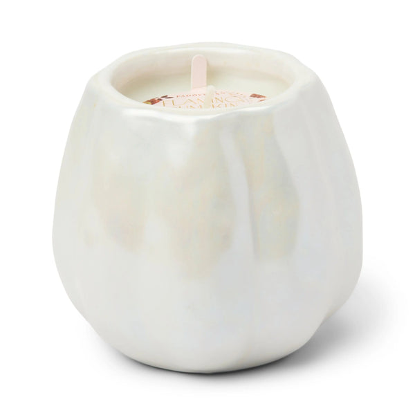 Paddywax Flaming Pumpkin - White Metallic Pumpkin Candle