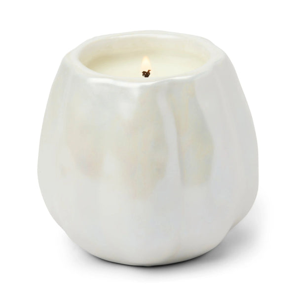 paddywax Flaming Pumpkin - White Metallic Pumpkin Candle