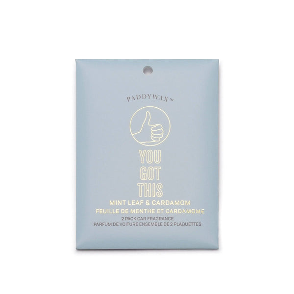 Paddywax Mint Leaf + Cardamom "You Got This" - Car Fragrance