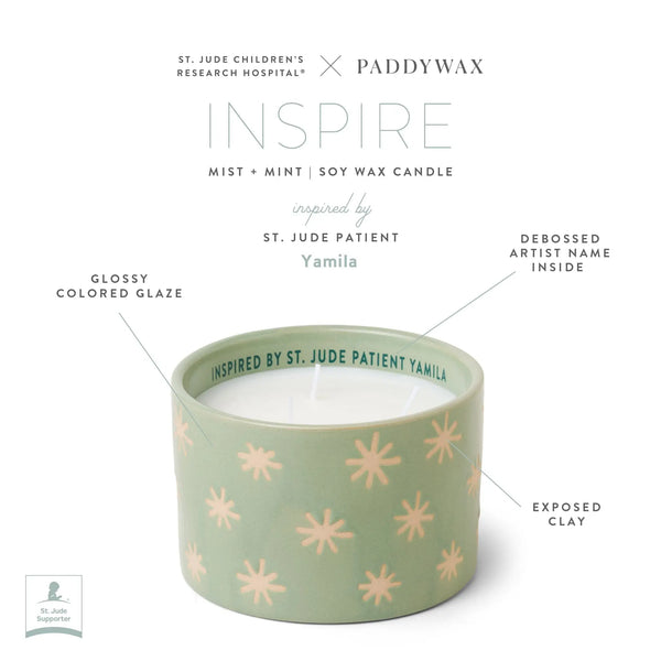 Paddywax Mist + Mint - St. Jude Giveback "Inspire" 11 Oz. Candle