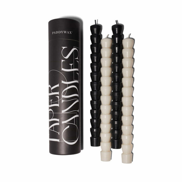 paddywax Black & White Tube Tapers - Set of 4