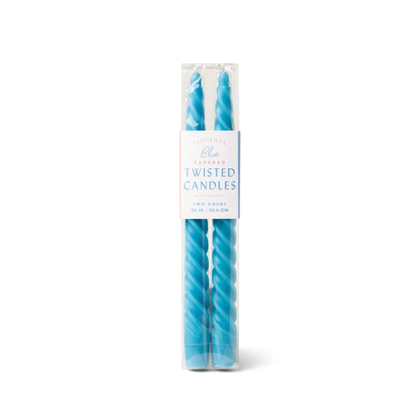 paddywax Blue Twisted Taper Candles