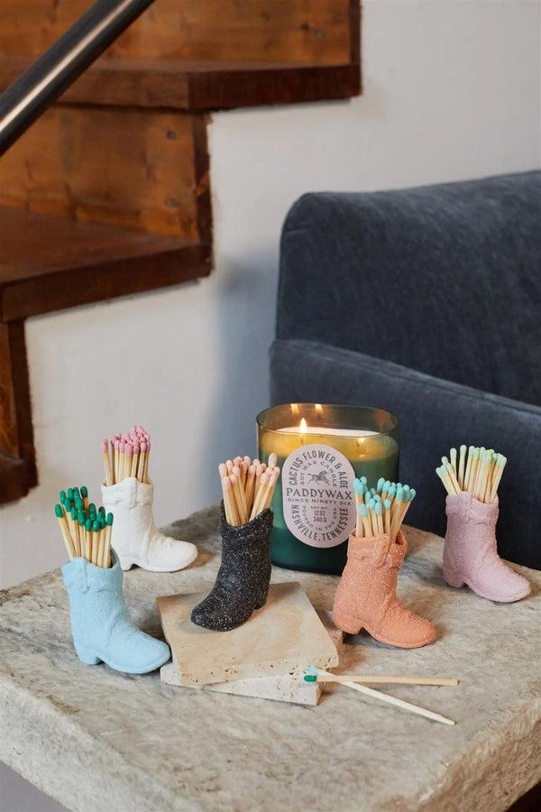 Paddywax Cowboy Boot Match Holder - Black