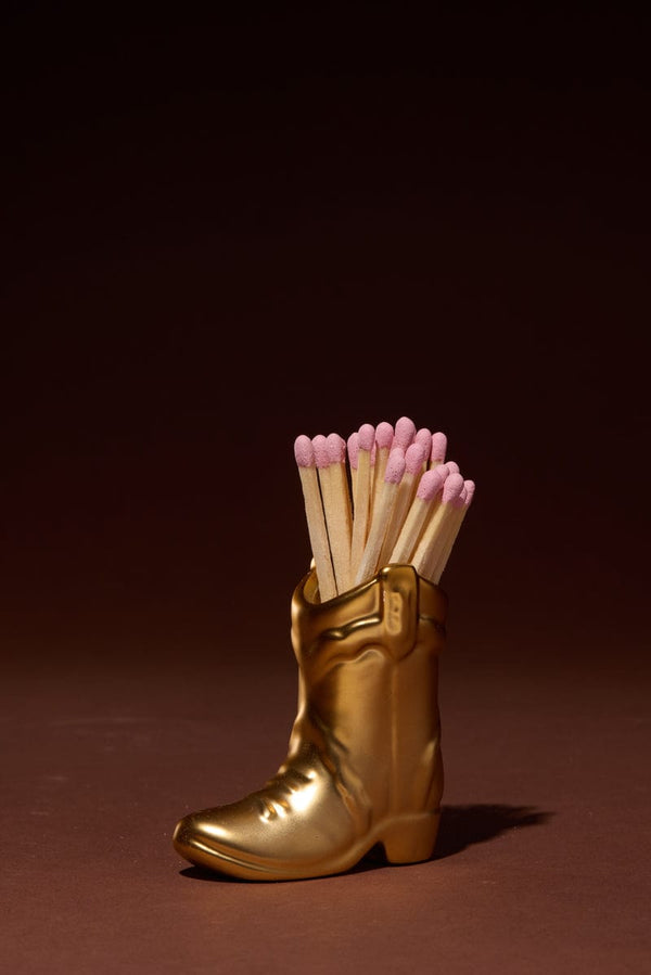 Paddywax Cowboy Boot Match Holder - Gold Metallic