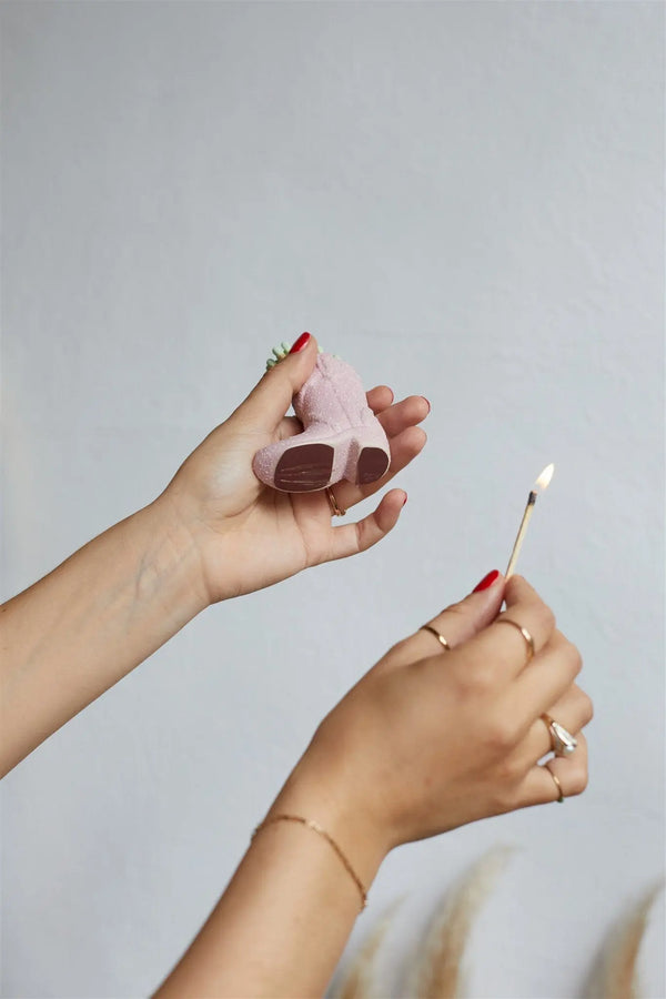 Paddywax Cowboy Boot Match Holder - Pink