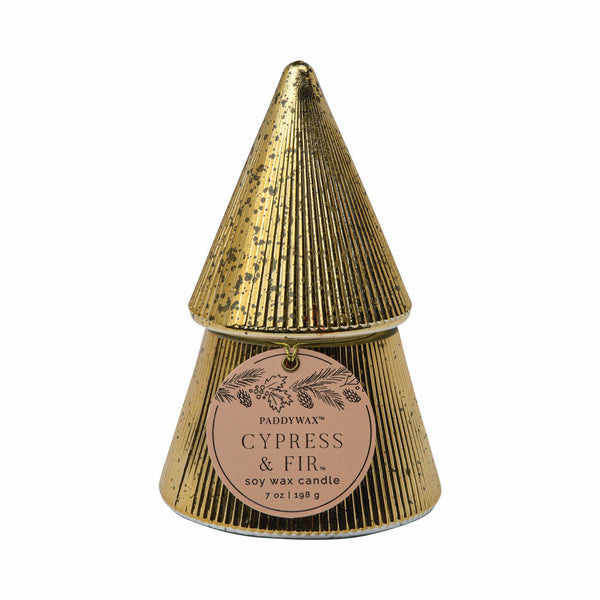 paddywax Cypress + Fir Gold Tree - 7 oz Candle