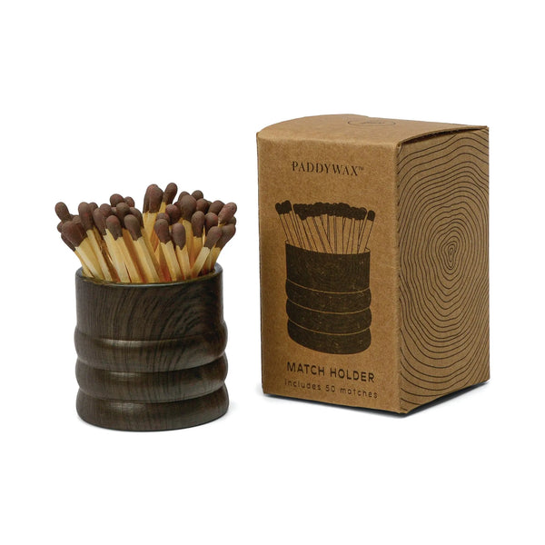 paddywax Dark Brown Ceramic Wood Match Holder