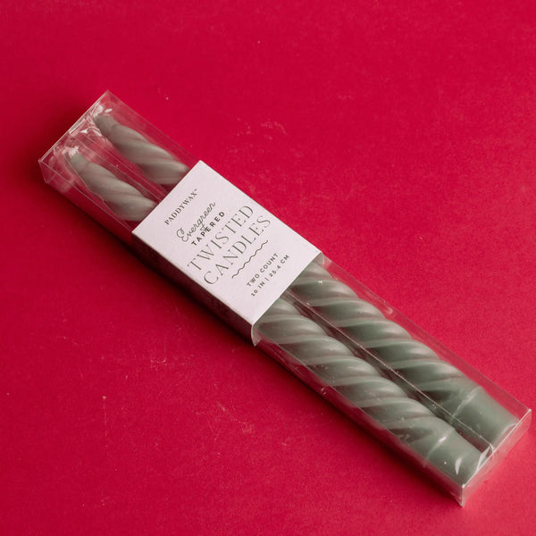 Paddywax Evergreen Twisted Taper Candles