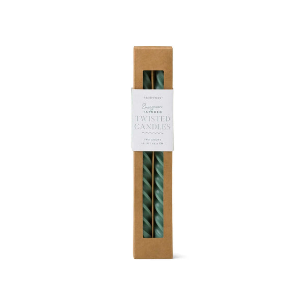 paddywax Evergreen Twisted Taper Candles