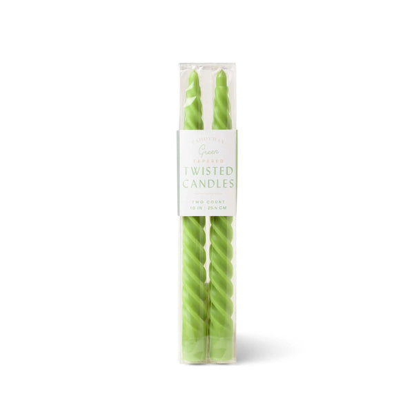 paddywax Green Twisted Taper Candles