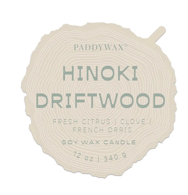 Paddywax Hinoki Driftwood - 12 Oz Candle