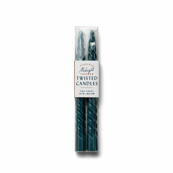 paddywax Midnight Blue Twisted Taper Candles