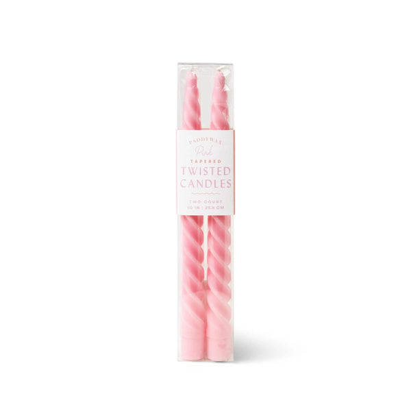 paddywax Pink Twisted Taper Candles