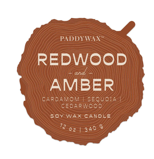Paddywax Redwood & Amber - 12 Oz Candle