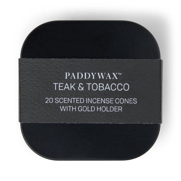 Paddywax Teak & Tobacco - Metal Incense Tin