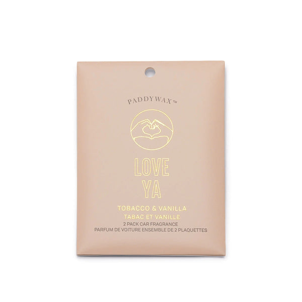 Paddywax Tobacco + Vanilla "Love Ya" - Car Fragrance