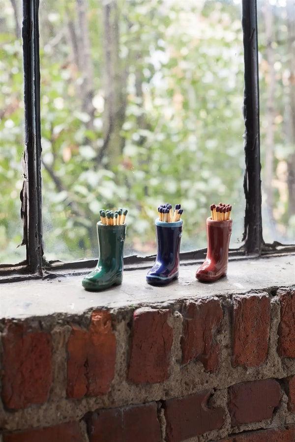 Paddywax Wellington Boot Matches - Dark Green