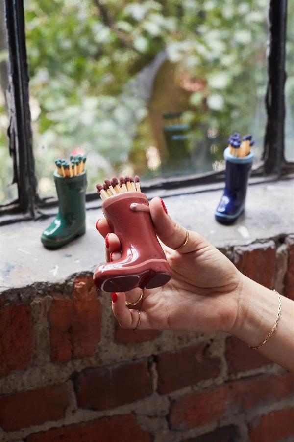 Paddywax Wellington Boot Matches - Dark Red