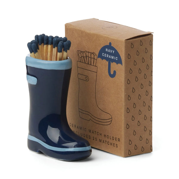 paddywax Wellington Boot Matches - Navy Blue