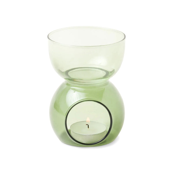 Paddywax Sage Green Glass - Essential Oil Burner & Tea Light Candle