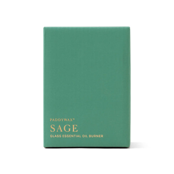 Paddywax Sage Green Glass - Essential Oil Burner & Tea Light Candle