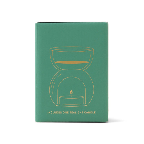 Paddywax Sage Green Glass - Essential Oil Burner & Tea Light Candle