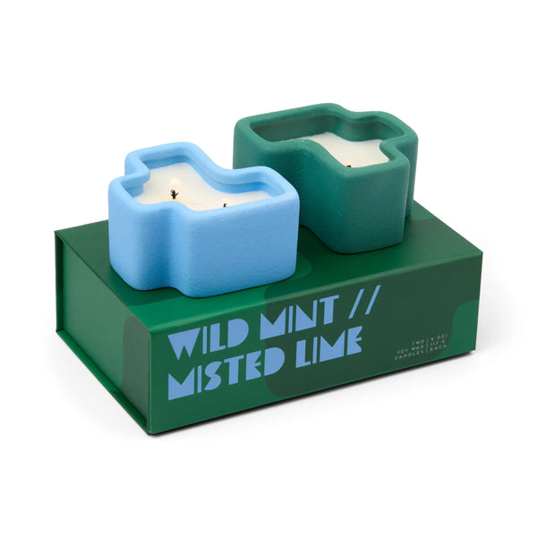 paddywax Wild Mint & Misted Lime - 4 oz Candle Boxed Set