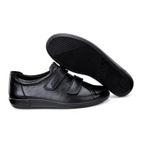 Padmore & Barnes Ecco Ladies Soft 2.0 Velcro Strap Shoe – Black