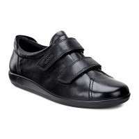 padmore & barnes Ecco Ladies Soft 2.0 Velcro Strap Shoe – Black
