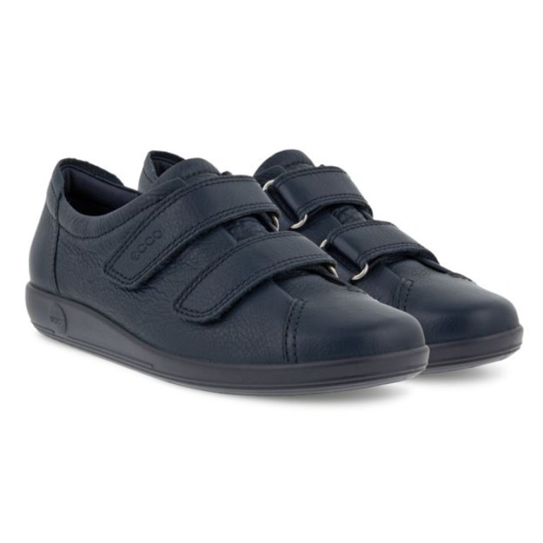Padmore & Barnes Ecco Ladies Soft 2.0 Velcro Strap Shoe – Marine