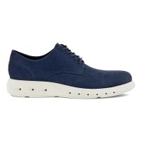 Padmore & Barnes Ecco Mens Hybrid 720 Brogue Shoe – Blue Suede