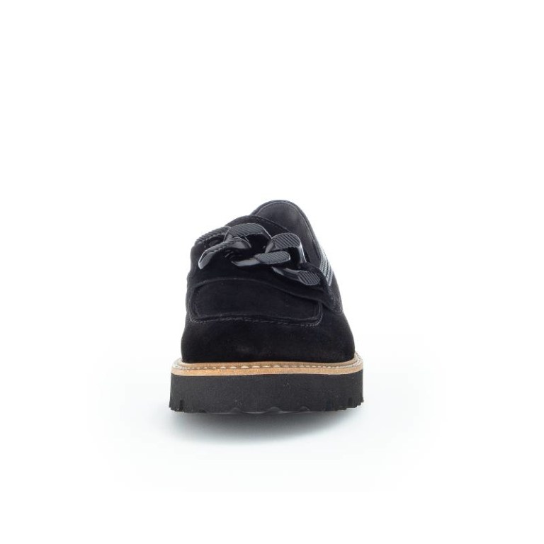 Padmore & Barnes Gabor Ladies Slip On Shoe – Black Suede