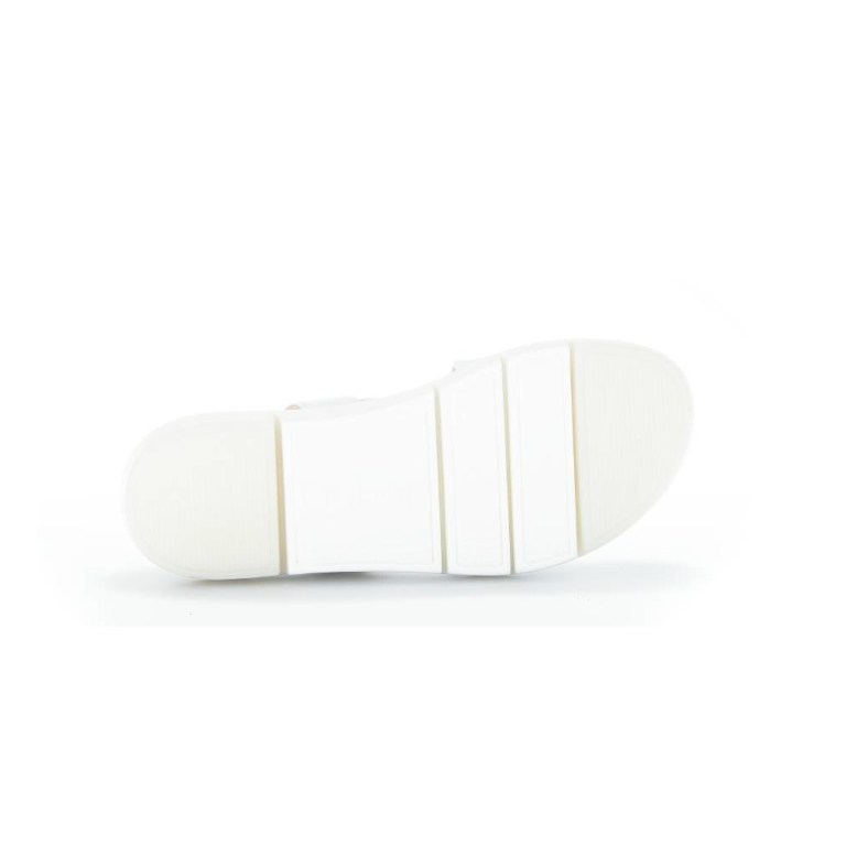 Padmore & Barnes Gabor Ladies Velcro Low Wedge Sandal – White