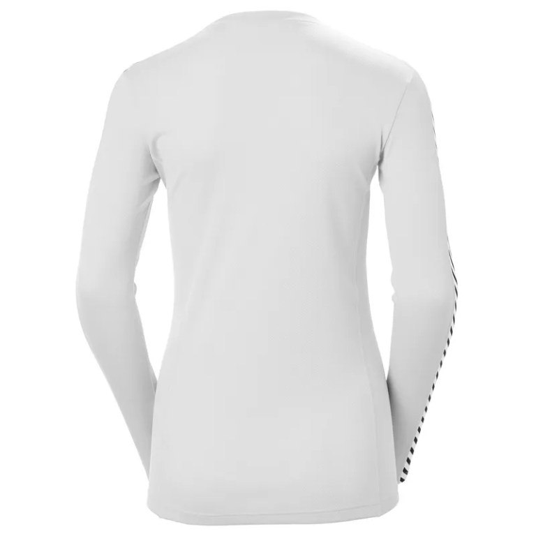 Padmore & Barnes Helly Hansen Ladies Lifa Stripe Long-Sleeve Base Layer – White