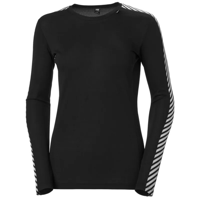 padmore & barnes Helly Hansen Ladies Lifa Stripe Long-Sleeve Base Layer – Black