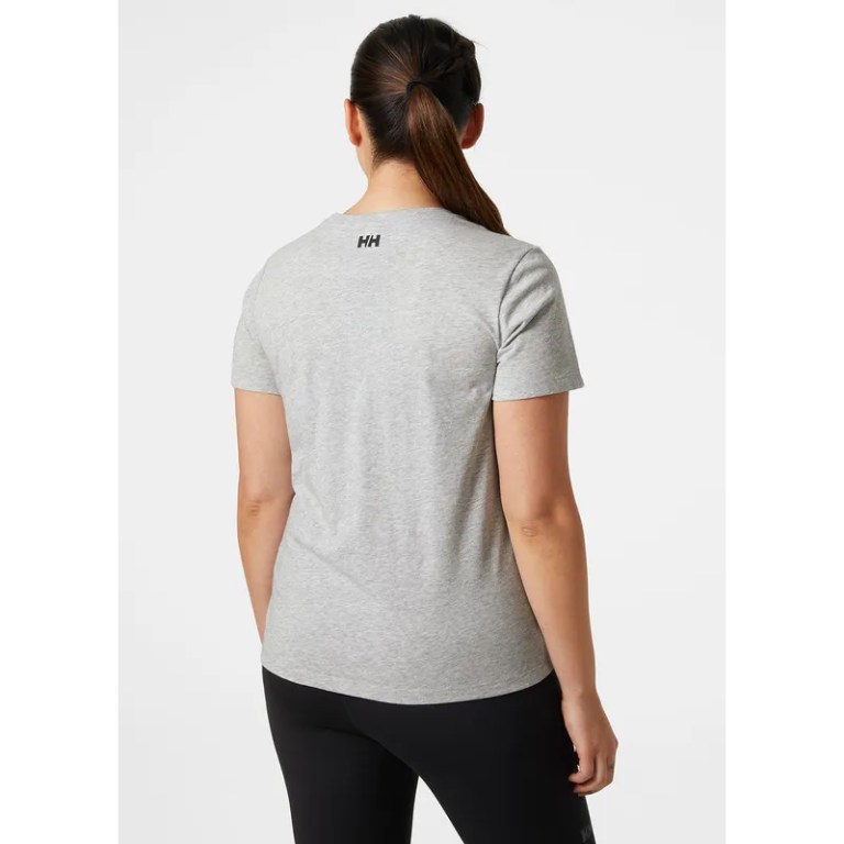 Padmore & Barnes Helly Hansen Ladies Tech Logo T-Shirt – Grey Melange