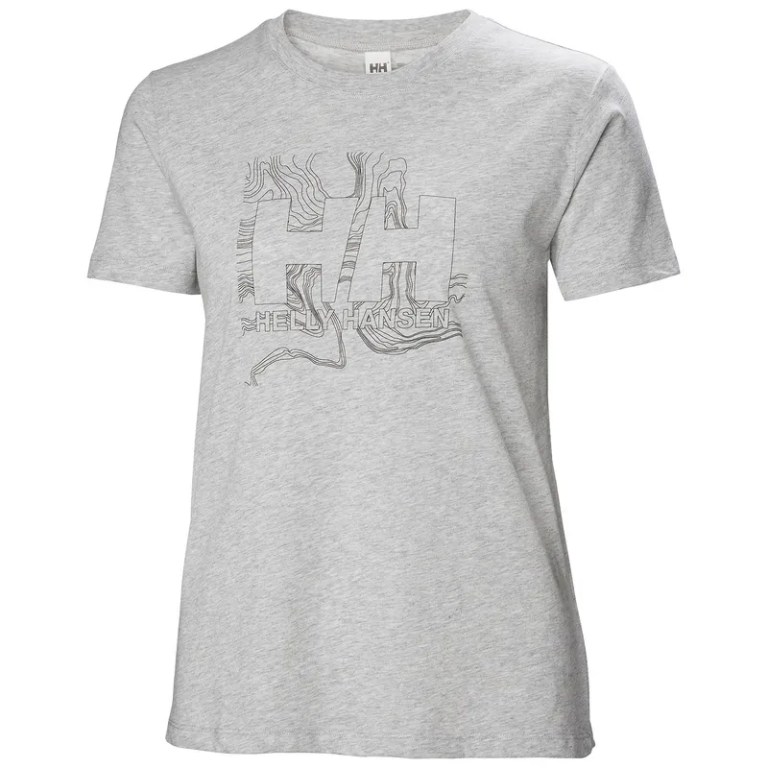 padmore & barnes Helly Hansen Ladies Tech Logo T-Shirt – Grey Melange