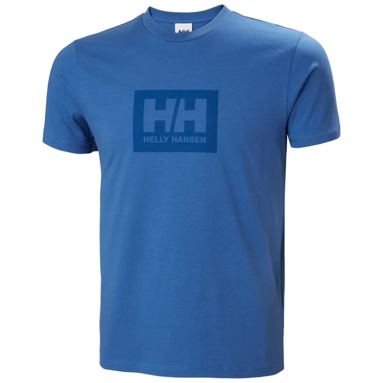 padmore & barnes Helly Hansen Mens Box T-Shirt – Azurite Blue