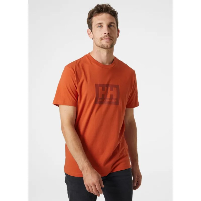 Padmore & Barnes Helly Hansen Mens Box T-Shirt – Terracotta