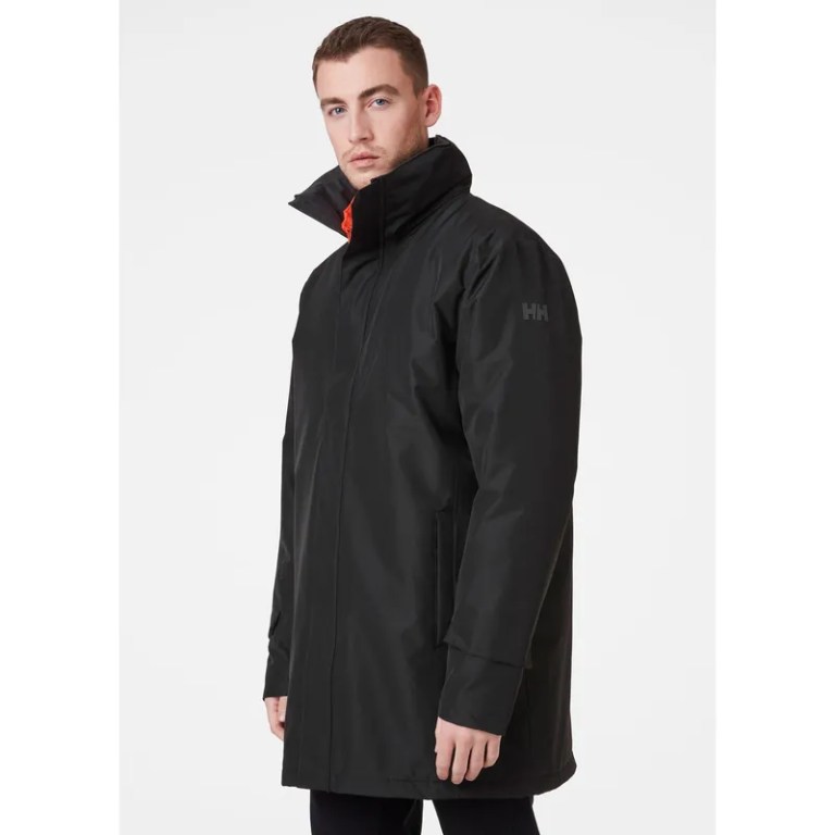 Padmore & Barnes Helly Hansen Mens Dubliner Insulated Long Jacket – Black